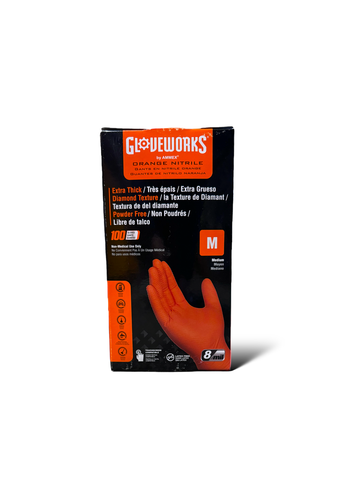 Medium Orange Mechanic Gloves 100ct.