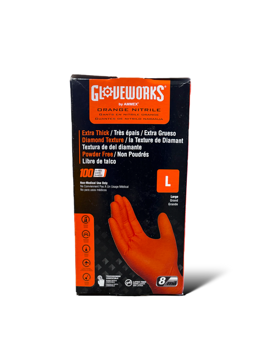 Large Orange Mechanic Gloves 100 ct.